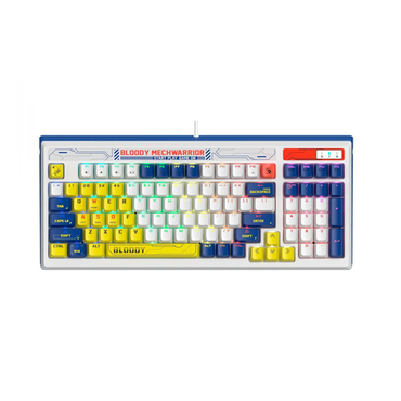 Клавиатура A4Tech Bloody B950 игровая, механическая, влагоустойчивая, подсветка, USB, сине-белый